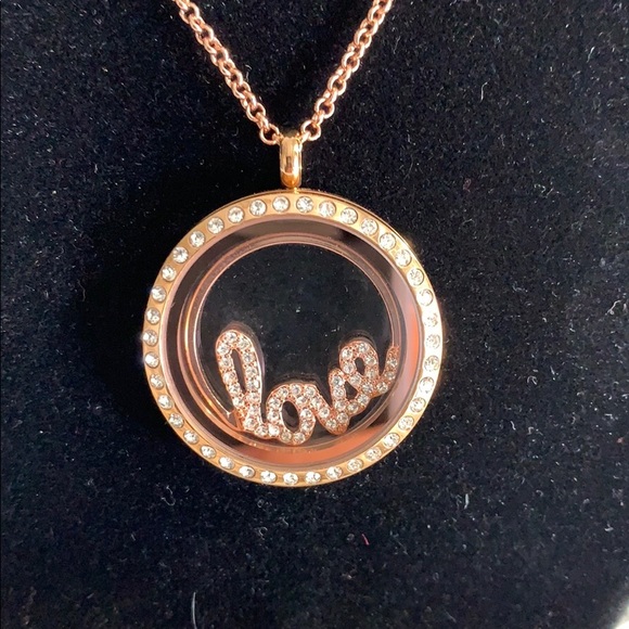 Origami Owl 🦉 Rose Gold Chain w Liv Locket NWOT - Picture 3 of 8